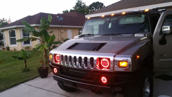 New 7 color LED lights, headlights and DRLs. Not bad on the outside for 411k miles 