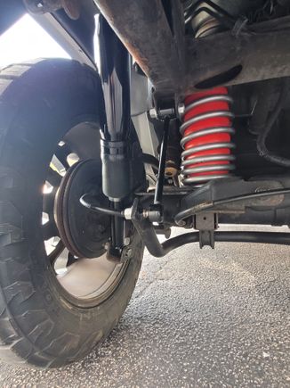 These pictures are before i fabricated an additional modification by cutting off the shock mounts, upper and lower, and making new mounts out of 5/16" ..