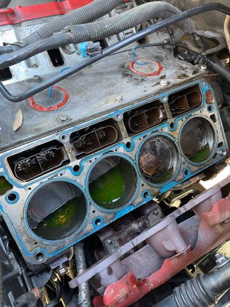 This was during the removal process. There was quiet bit of coolant left. 
