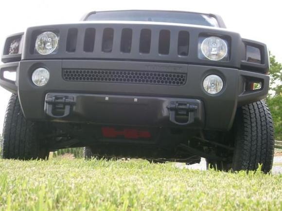 Painted skid plate and blacked turn signals