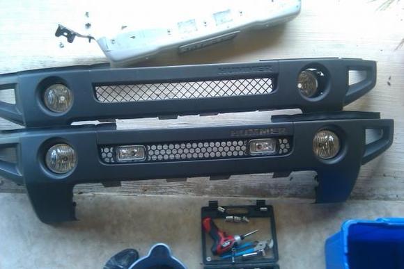 Replacement front bumper/filler/foglights   lower grille fog lights