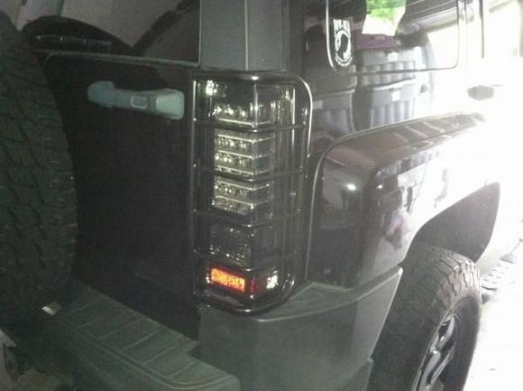 Spyder Smoked LED Taillights with Steelcraft Taillight Guards