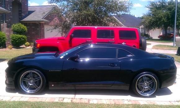 Pic with my buddy's 2010 magnacharged Camaro