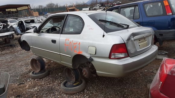 Junkyard donor car, silver painted gold like mine. No one must've liked that yellow gold very much!