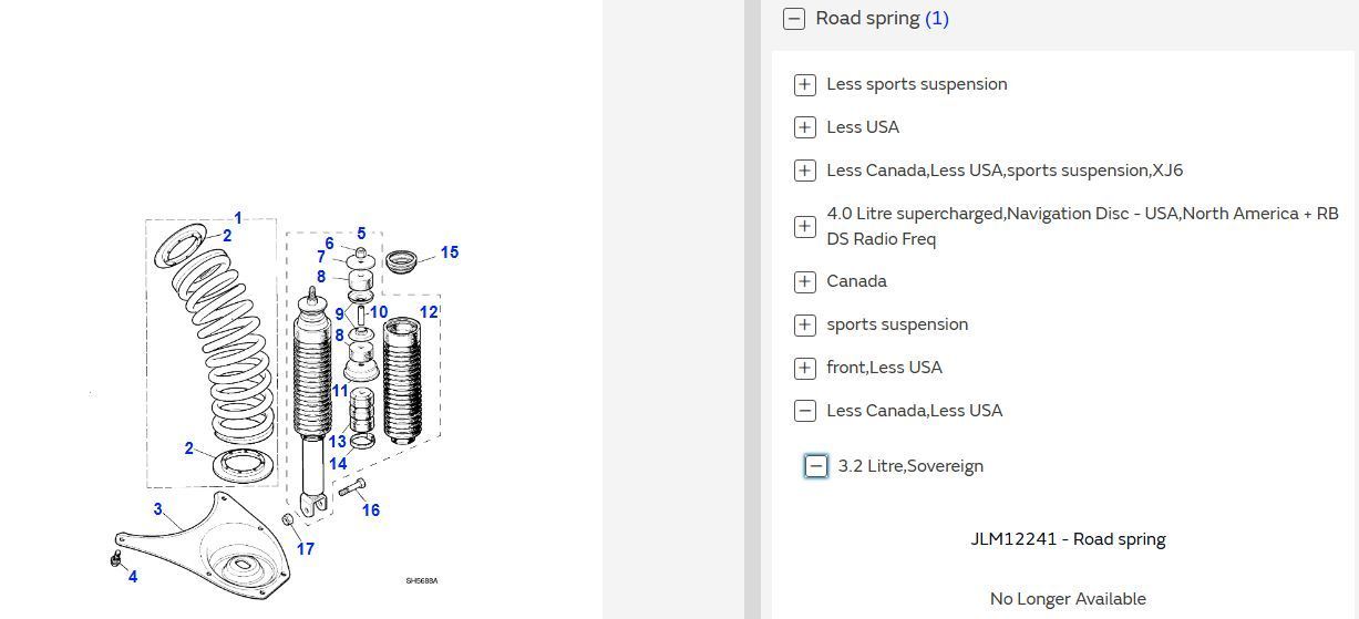 Xj 1995 - 1997 (from 720125 To 812255) (x300) Classic / Road Spring And Damper-front
