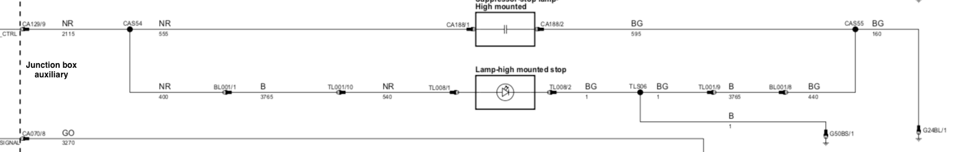 3rd brake light circuit X150 2010 onwards
