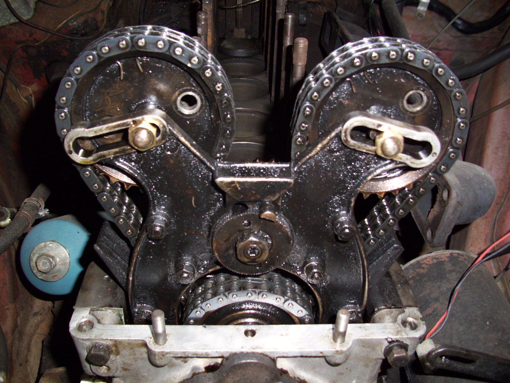 Chain and sprockets prior to head going on 