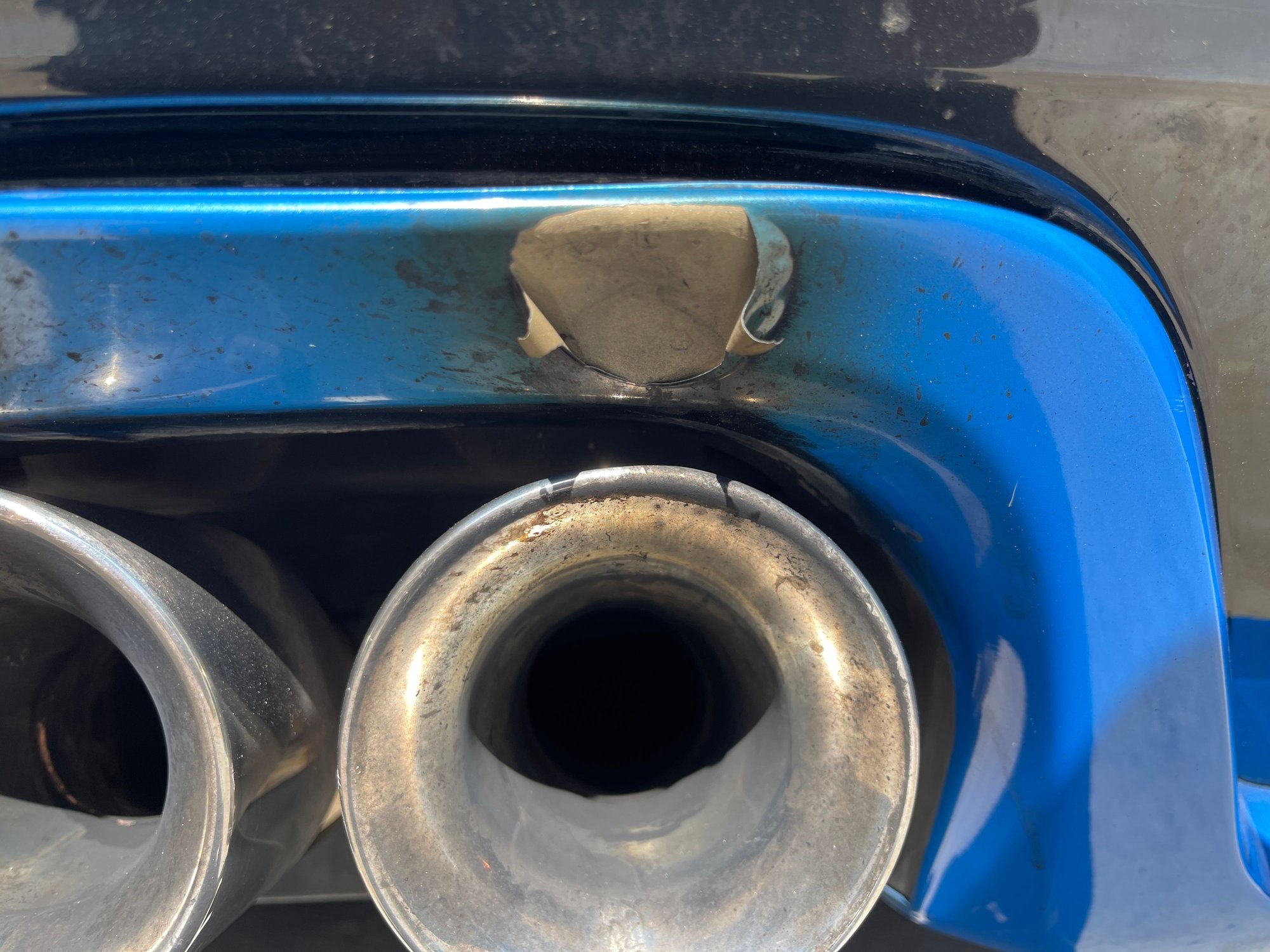 F Type S exhaust burned a hole in paint on rear bumper Jaguar Forums