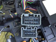 new harness for connector A at bottom, with the 3 ground wires exchanged in same positions.