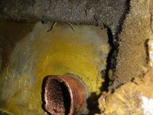 1/2 sticking out evaporator.