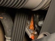 Coolant collection at front engine cover.