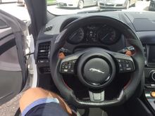 One of the other F-Types had a custom carbon fibre steering wheel made for him in Dubai. Thought it was worth a pic.