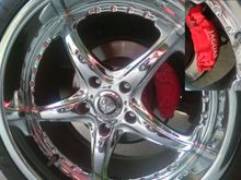 I added the update Jaguar logo to the aftermarket wheels and painted the brake calipers red with the Jaguar lettering as well.