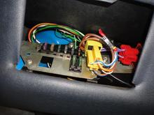 fuse panel with access cover removed.