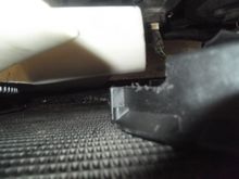 Cutout in electric fan backing chassis to make enough space