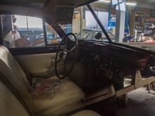 Mark VII interior. Owned by the boss, Inoue, who is slowly repairing it. The engine's seized from years or decades of non-use.