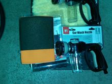 $11.99 Harbor Freight soap sprayers work so well I bought 2. The orange mitt is the new clay bar replacement, if you really want a good surface to apply wax to, this is what you need.