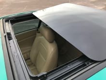 Fully extended sun-roof with the screen retracted so you can see the inside :-)