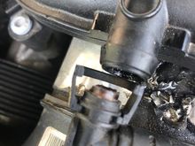 The original plastic connector between CW header pipe and the Expansion Tan.