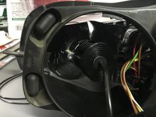 LED bulb on a 45 degree angle as it goes in.
