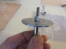 Disc to spidle locknut in place