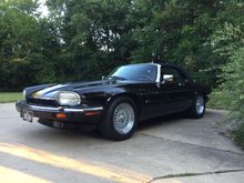 My 1992 Jaguar XJS V12 convertible with wheels from a 1994 Jaguar XJ12. 16” x 8” with painted centers and polished lips.  Now with a Getrag 5 sp and 41k miles.