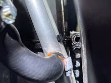 Weird rubber thing that looks like it is cable management. —^