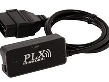PLX Kiwi 2 WiFi showing connector for OBD II port and small "wake up" button
