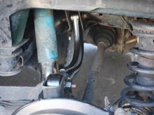From this angle, it looks like the arm might touch the CV axle.  Trust me, it clears.  Not a lot of extra space, but there is enough.