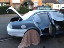 Day 3 - Masked off (easier to do the petrol cover later due to the edging of the masking tape covering the rubber insert nicely.