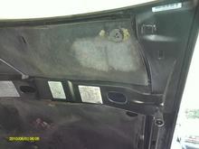 This corner of the hood was rusted from battery acid. Refinished after removing and treating rust with rust converter. Duplicolor wheel paint in Graphite matched the Dorchester gray well enough for underhood use.