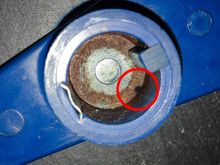 Scorch mark in rotor.