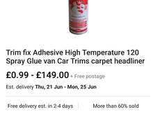 High temperature adhesive for your headliner
