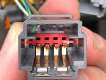 looks to me like the 2 wires on left and 2 wires on right are connected together by the plug.