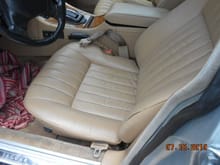 driver seat repaired with Leatherique materials