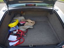 Just so you can see how clean the trunk carpet is. Pay no attention to my junk.