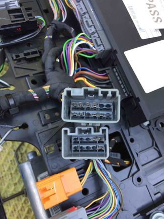 new harness for connector A at bottom, with the 3 ground wires exchanged in same positions.