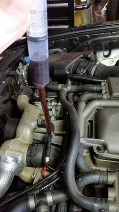 Old fluid coming out!
