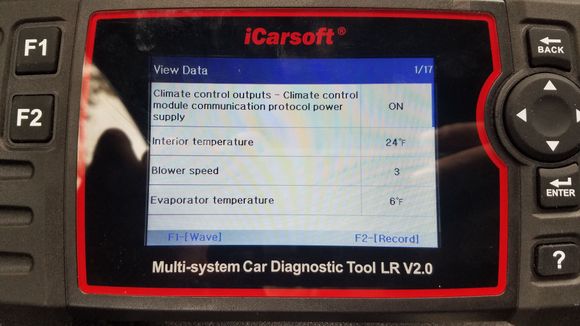 Readings on sensor are 24F and 6F