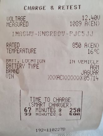 the battery test done by a Jag dealer