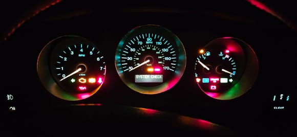 Gauges with new bulbs