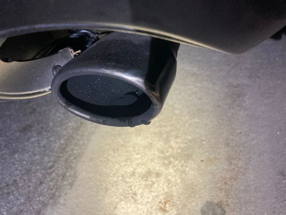 Spraying water or coolant at every rev. AC is off. 