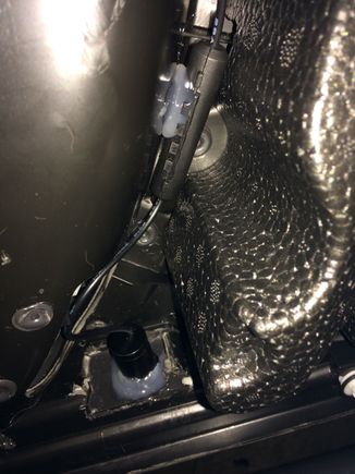 Here is where I installed the projector light. Your light may be different. Notice I hot melt glued the light after installation to keep it from rotating after I made sure the display was angled as I wanted it to be. Also glued the cable to keep it tight to the card.