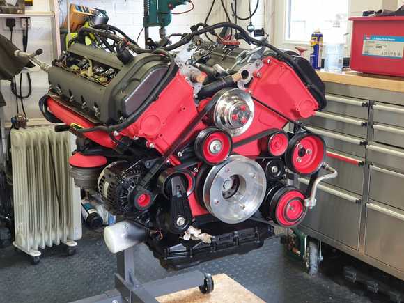 All this talk about engine swaps, thought I would show you my current project. 4.2 block with 4.0l electronics and twin screw toning in my 2001 XKR. 
Also planning twin oil coolers as I have them. 
IanP