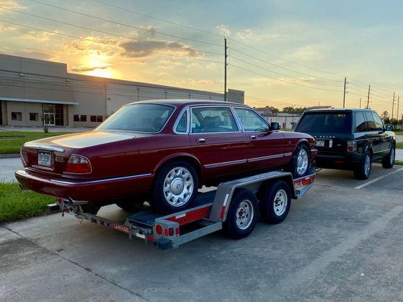 I retrieved my beloved vehicle from my cherished Jaguar technician who performed a number of jobs for me:

• Replace power steering pump with remanufactured unit (was seeping)
• Replace differential pinion seal with flange seal kit (was seeping)
• Replace rear-view mirror with remanufactured unit (ball joint failed)
• Replace ashtray lid in center console with a flawless used unit (plastic where screws fasten to assembly broke)
• Oil change 

I’m not ashamed of myself…..this time.