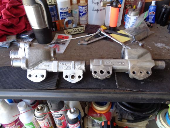 V12  Lutz stage 1 cooling system mod. using 3/4" alloy coins to fill flow holes. 3/16th front end 7/16ths rears