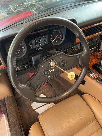 The plastic nut and brass rod that connects the horn circuit. 