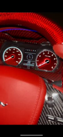 Photoshopped red Guages at nite.