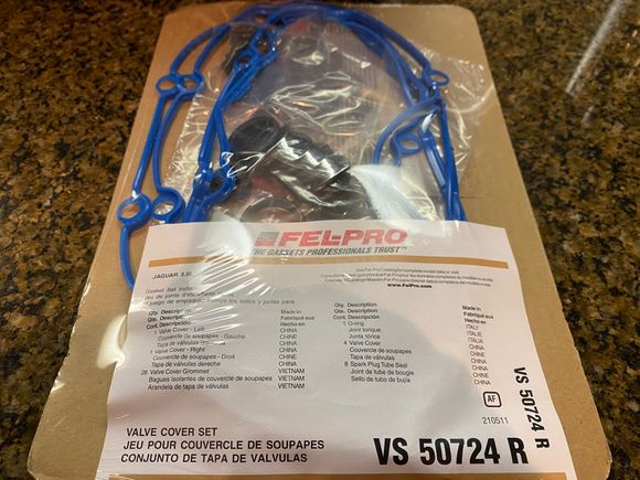 Oddly enough, Fel-Pro's catalog says this set isn't compatible with our cars, however, their packaging says otherwise...