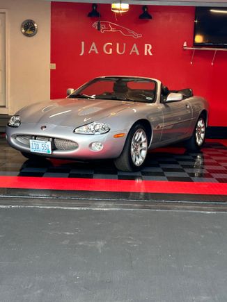 My 2002 Platinum XKR. She’s juuuust about to turn 30k on her next outing. 
I’m the second owner having purchased in 2022. I’ve done some mechanical freshening, all fluids, sway bar bushings, a/c repair, convertible hydraulic lines, new electronic struts, tires, brake pads and a few more I’m sure. 

Scored a 998.4 in the New England JCNA Concourse show last year and we took third place (XK8/XKR class) in the nation in the JCNA slalom event last fall. 